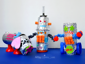 Fun DIY Fantasy Activities for Preschoolers - Recycled Robots