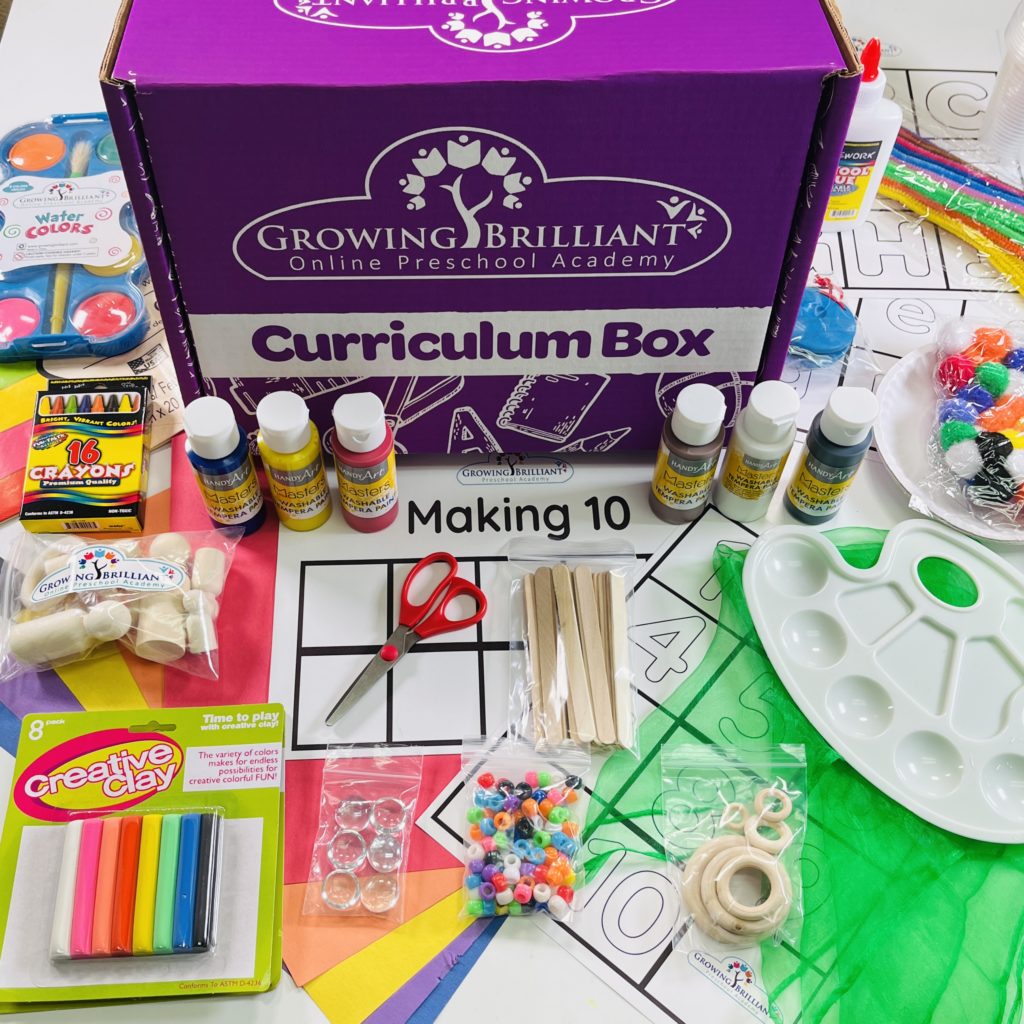 Curriculum Box for Online Preschool for 3 to 4-Year-Olds